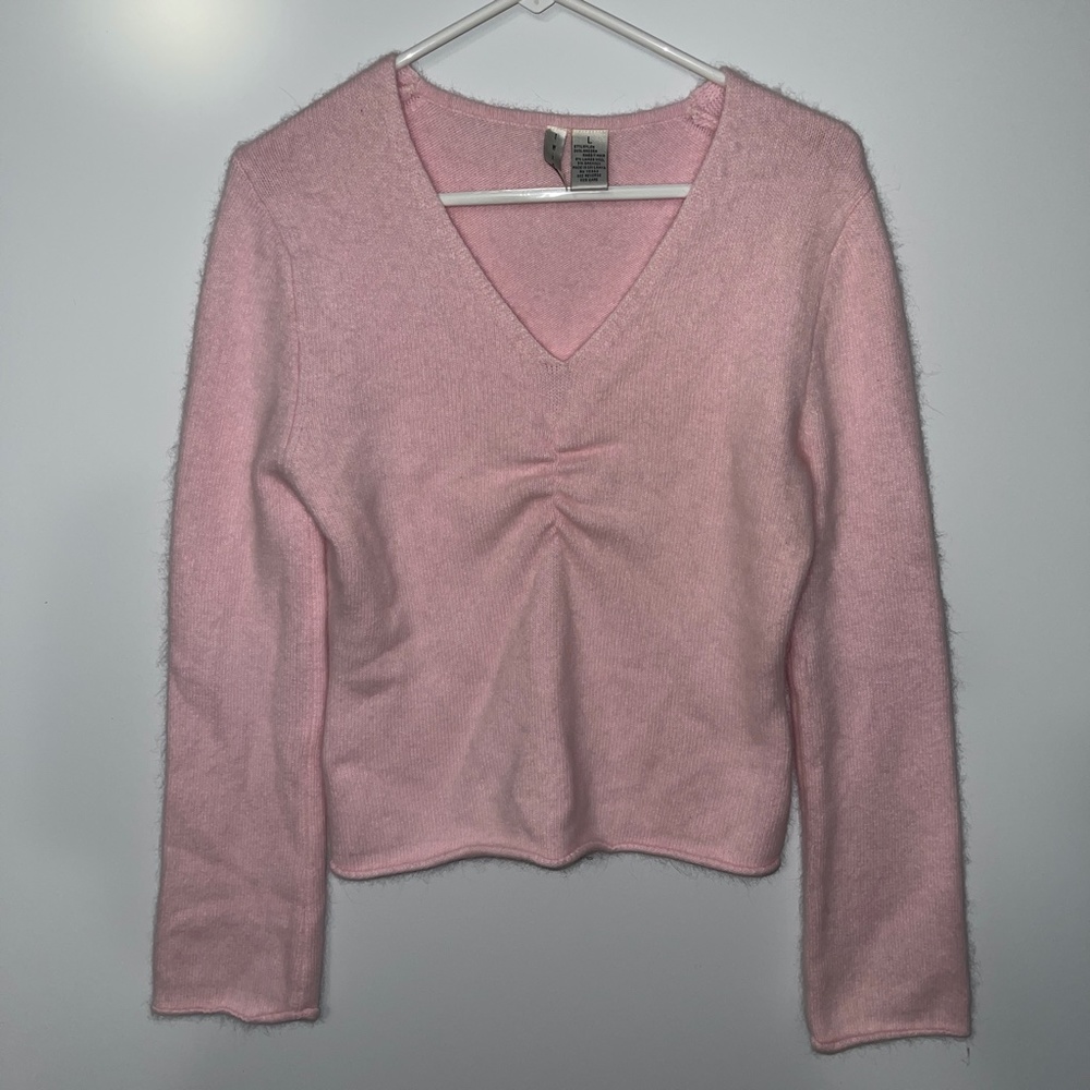 Twiggy Pink Fuzzy Wool‎ Sweater Sz L
